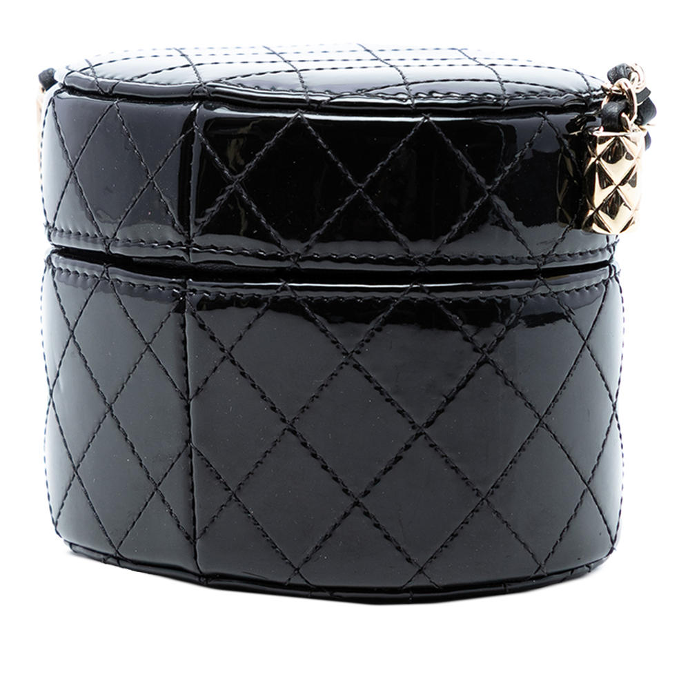Pre-Loved Chanel CC Quilted Patent Vanity Case with Chain - Picture 2 of 7